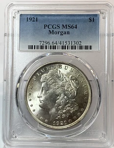 1921 1 $ PCGS MS 64 Morgan Silber Dollar - Bild 1 von 3