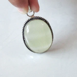 Aqua Calcedonia Piedras Preciosas Naturales Chapado en Plata Hecho a Mano Colgante Joyería HP25 - Imagen 1 de 8