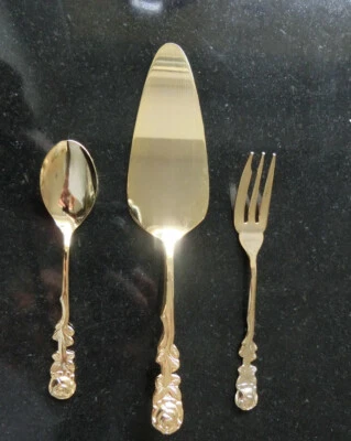 Goldenes Kaffeebesteck mit „Hildesheimer Rose“, 15-teilig - Bild 1 von 2