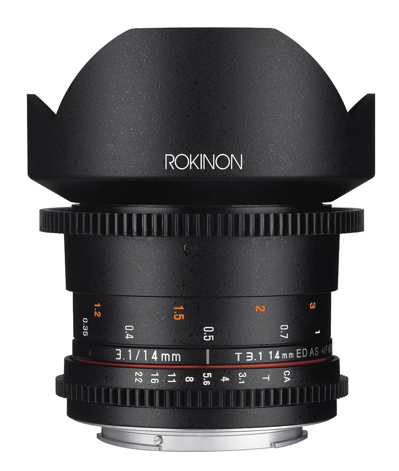 Rokinon Cine DS 14mm T3.1 ED AS IF UMC Cine Lens f/ Nikon FX & DX Mount- DS14M-N - Image 1 of 2