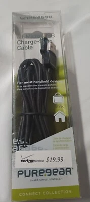 🆕 PureGear (02-001-01952) 6Ft Charge & Sync Cable for Micro USB Devices - Black - Image 1 of 3