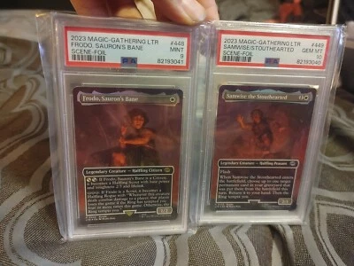 MTG LTR - FRODO & SAMWISE SCENE-FOIL #448-449 (Sequential) PSA 9 & 10 - Image 1 of 2