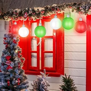 9 Pcs Outdoor Christmas Decorations Battery Powered Led Christmas Balls Outdoor - Picture 1 of 6