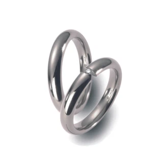 Titanfactory Titan Trauringe 50784 mit Brill. 0.05 ct. - Picture 1 of 3