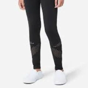 Justice Mesh Cutout Full Length Black Leggings Girls Size 12/14 #3276 - Picture 1 of 7