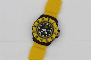 Tag Heuer Womens Formula 1 Watch Black Yellow 380.508 Dive White Retro Plastic - Picture 1 of 8