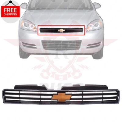 New Front Upper Grille & OEM Emblem Set of 2Pcs Fits 2006-2011 Chevrolet Impala Foto 1 de 4