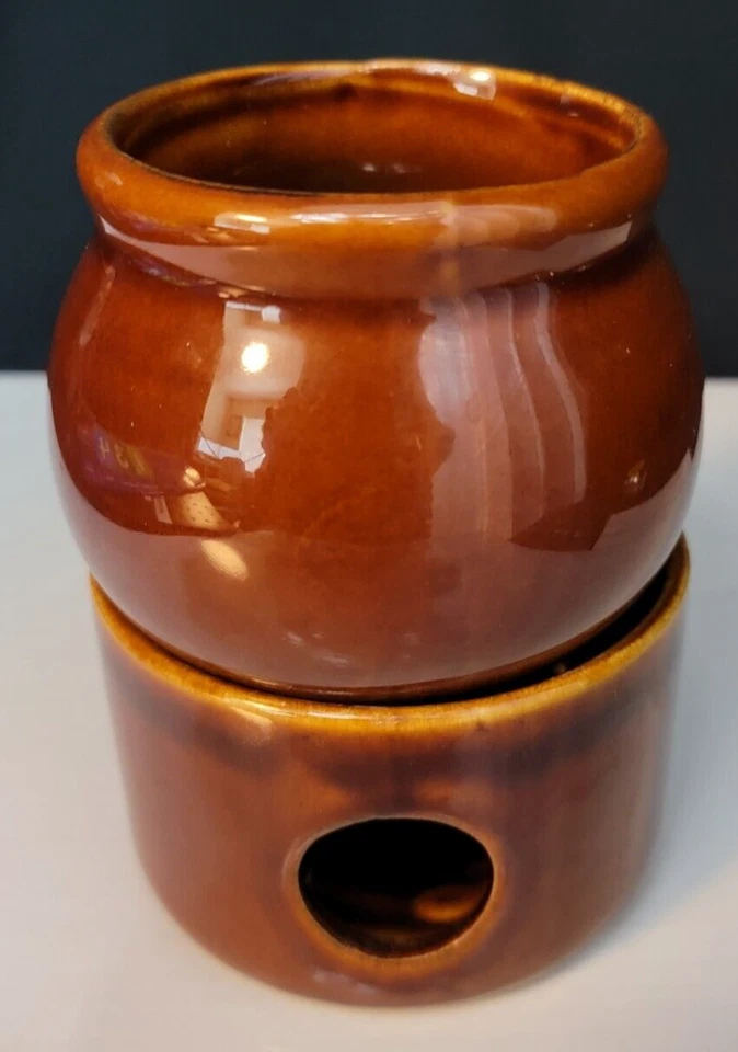 De colección 1985 Sirius Enterprise Popurrí Calentador Quemador Marrón Tostado Blanco Rayas Usado en Excelente Condición Foto 1 de 4