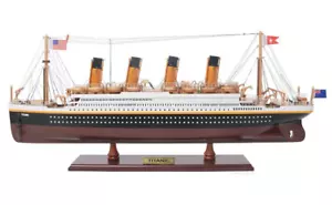 RMS Titanic Ocean Liner Wooden Model 25" White Star Line Cruise Ship New - Picture 1 of 9