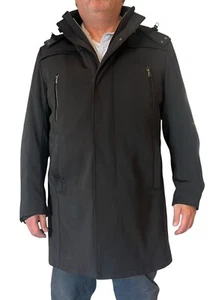 CHAQUETA HOMBRE GIMO AISLANTE NEGRA FORRO EXTRAÍBLE ABRIGO CON CAPUCHA 56 46 - Imagen 1 de 23