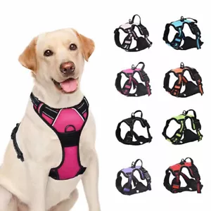 No-Pull Dog Harness Vest Adjustable Pet Reflective Outdoor Handle Puppy - Picture 1 of 7