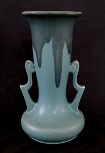 Antique Roseville pottery Carnelian turquoise vase, late 1920' - Picture 1 of 12