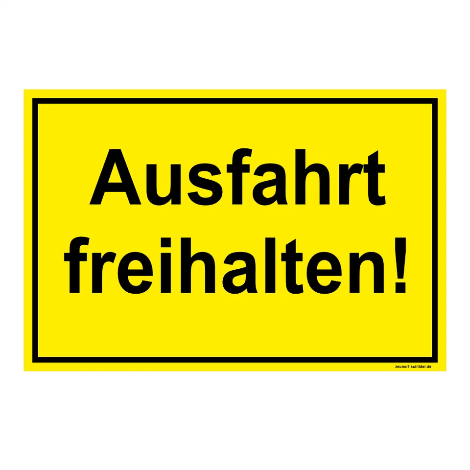 ZEUNERT-SCHILDER Ausfahrt freihalten, stabiler Kunststoff, witterungsbeständig, Kunststoff/Folie