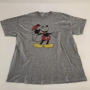 Disney Mickey Mouse Christmas Men's T-Shirt Size XL Grey with Front Print Xmas - Bild 1 von 13