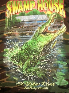 SWAMP HOUSE St John's River DeBary FL Mens 3X Double Sided Camo Tee Shirt NEW - Picture 1 of 10