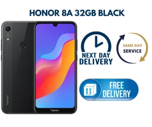 Huawei Honor 8A 32GB Black Dual Sim Unlocked Smartphone Pristine Condition - Picture 1 of 10