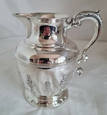 Antique sterling silver wine ewer/ jug. London 1892 . By J Aldwinckle & T Slater