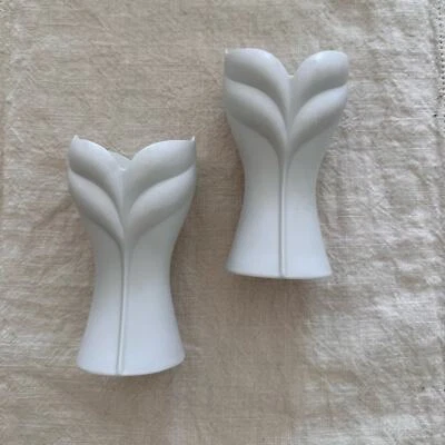 Vintage Uta Feyl White Matte Porcelain Candle Holders Rosenthal Studio Germany - Image 1 of 4