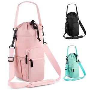 Water Bottle Carrier with Strap and Pouch 32oz 40oz 64oz 16oz, Crossbody Wate... - Picture 1 of 7