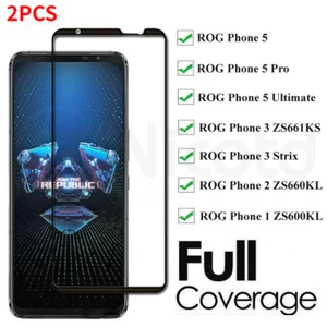 2PCS ASUS Rog phone 5 5S Rog 3 Rog 2 Full Cover Tempered Glass Screen Protector - Picture 1 of 6