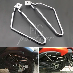 Bolso de montar cromado soporte barra de montaje para Harley Sportster XL Dyna Fat bob - Imagen 1 de 6