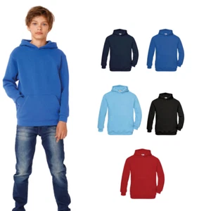 B&C Collection Kid's Hooded Sweatshirt WK681 - Boys Girls Plain Thick Hoodie - Picture 1 of 9