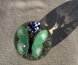 Gentile Glass Butterfly Flower Paperweight 1979 C in Star Mark - Picture 1 of 7