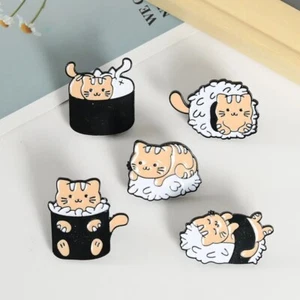 Sushi Roll Cat Enamel Pin Japan Food Cats Backpack Cute Pins Birthday Gifts - Picture 1 of 11