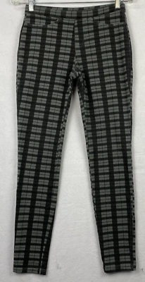 Gray Plaid Jegging Women Junior SMALL Pull On Thick Un-branded 27x29 Cotton Blen - Image 1 of 4