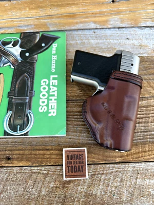 Vintage Don Hume H715 Brown Leather Open Top IWB Holster For AMT BACKUP .380 - Image 1 of 2