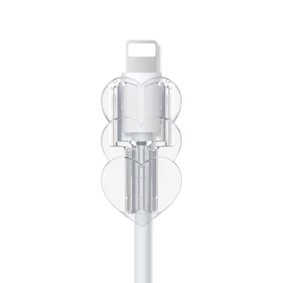 1x Transparent Data Cable Protector Cable Winder Cover Sleeve Wire TPU Wrap Clip — 第 1/4 张图片