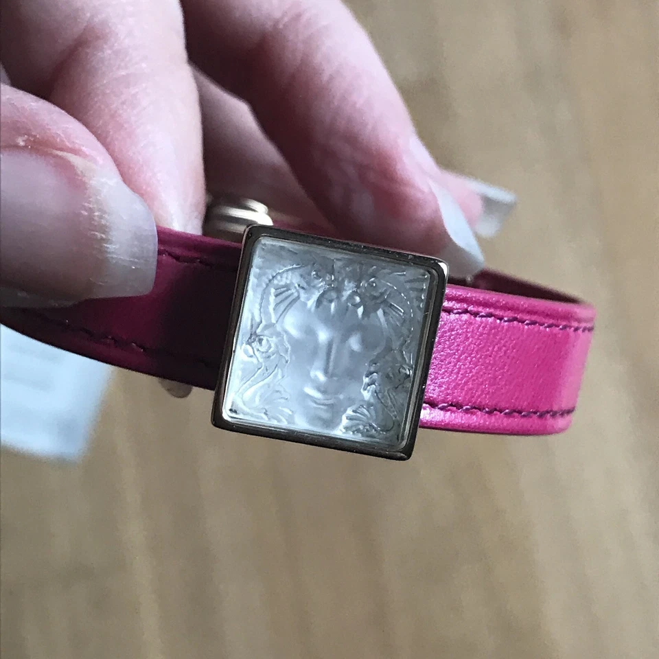 Lalique Masque de Femme Psyche Ondine Heart Catcher Lamb Leather Bracelet 2003 - Image 1 of 4