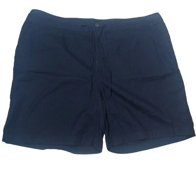 Dressbarn Shorts Women Plus 2X Blue Plaid Elastic Drawstring Rayon Cotton New - Image 1 of 4