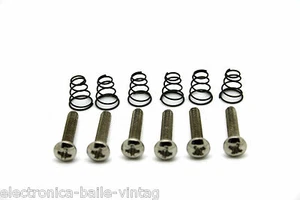 6x CHROME SINGLE COIL PICKUP MOUNTING SCREWS + SPRINGS  - Picture 1 of 1