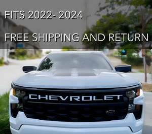 VINYL: Overlay Grill Letters 2022 2023 2024 2025 Silverado Matte White - Picture 1 of 11