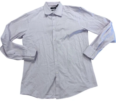 Camisa de Vestir HUGO BOSS Para Hombres 16 Rosa Lavanda Formal Oxford Calce Ajustado Con Botones Foto 1 de 4