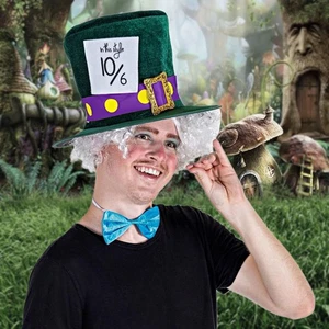 Hauntlook Wonderland Mad Hatter Halloween Costume Kit Alice in Wonderland Unisex - Picture 1 of 10