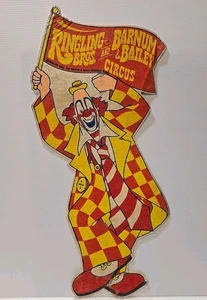 Vintage Ringling Bros And Barnum & Bailey Felt Banner ~21"x10" Clown - Picture 1 of 8
