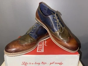 Pikolinos Avila Brandy Oxford Brown Leather Men's Dress Shoe Size 44 US 10.5-11 - Picture 1 of 15
