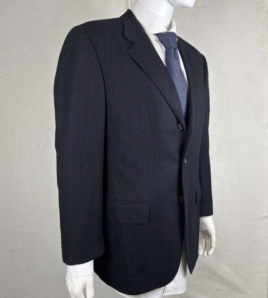 Isaia Navy Cashmere Wool Blend Striped Blue’s & Brown’s Sport Coat 42US 52IT EUC - Image 1 of 4
