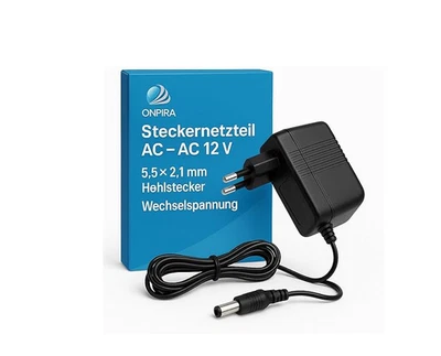 12V AC AC Netzteil WECHSELSPANNUNG? 500mA 1000mA 5,5mm Stecker  - Bild 1 von 2