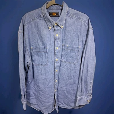 Route 66 Men's Large 100% Cotton Long Sleeve Button Up Denim Shirt - Image 1 of 4