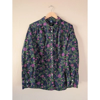 Vintage Floral Corduroy Long Sleeve Button Down Shirt 1x Cottage Basic Editions - Image 1 of 4