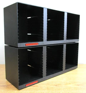 Laserline CD Stackable 30 Capacity Set of 2 Black Plastic Shelf Storage Racks - Picture 1 of 9
