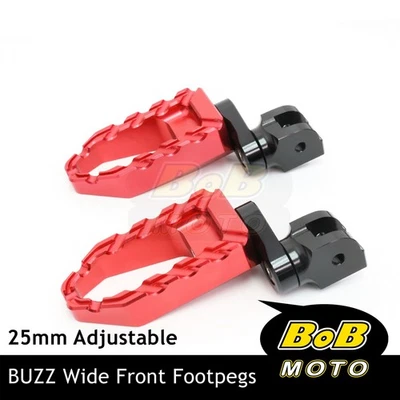 Para Suzuki DL 650 V-Strom 04-21 20 19 18 BUZZ 25mm Extender estriberas delanteras ROJAS Foto 1 de 4