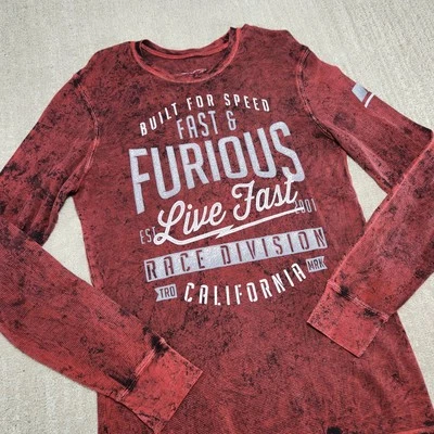Camisa Térmica Affliction Hombre Grande Y2K División Rápida y Furiosa Reversible Foto 1 de 4