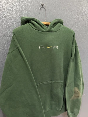 Sudadera con Capucha Pullover Swoosh Verde a Cuadros Centrales Nike Años 90 De Colección Talla Grande  Foto 1 de 4