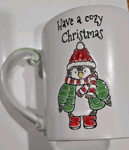Spectrum Penguin "Have a cozy Christmas" Stoneware Mug Coffee Holiday 2020 - Picture 1 of 8