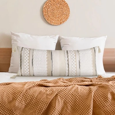 Funda de Almohada Lumbar Decorativa Silkena 14x36 Boho Cuerpo Largo Funda de Almohada para... Foto 1 de 4