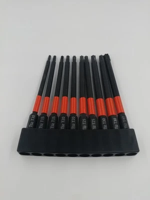 Torx Bit Set Lang 100mm 10 Stück S2 Stahl Schlagschrauber Magnetisch 1/4 zoll - Bild 1 von 4